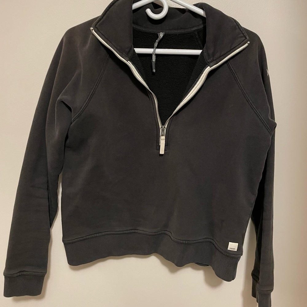 Vuori Restore Sweatshirt Half Zip Boxy Washed Small Black - Picture 4 of 8
